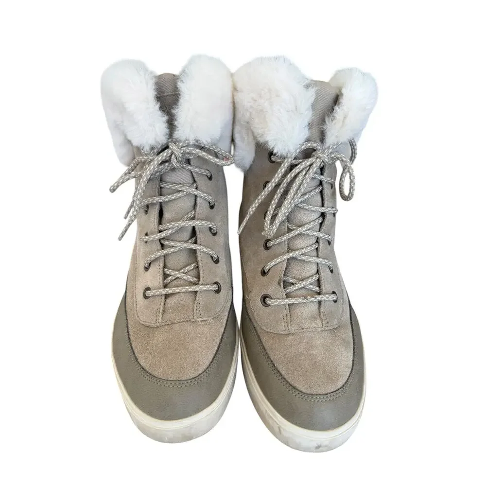 Koolaburra by UGG Ryanna Waterproof Boots Women’s 10 Dune Suede Faux Fur Winter